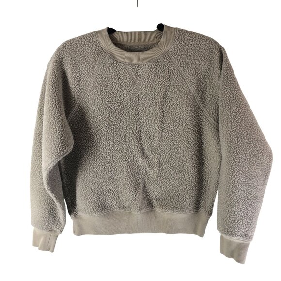 Everlane Womens Top The ReNew Teddy Oversized Crewneck Fleece Ivory M - Picture 1 of 4